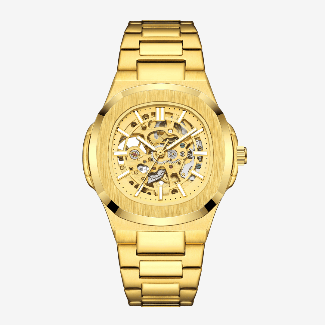 Relógio Infinity Skeleton Vanguard Gold