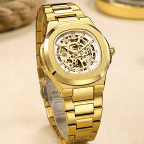 Relógio Infinity Skeleton Vanguard Gold