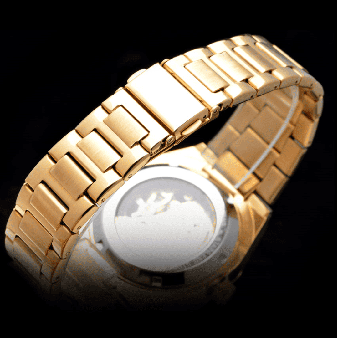 Relógio Skeleton Vanguard Dourado VG001