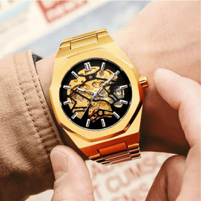 Relógio Skeleton Vanguard Dourado VG001